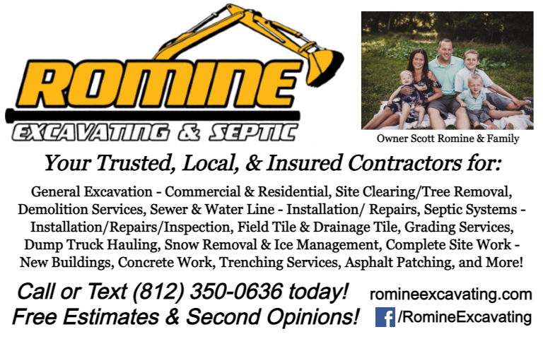 An 8x5 inch Advertisement and Flyer for Romine Excavating & Septic